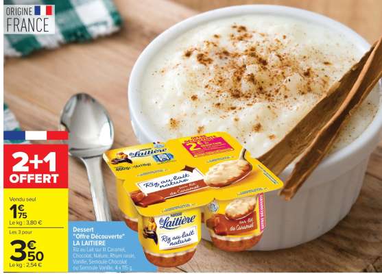 Dessert "Offre Découverte" LA LAITIÈRE