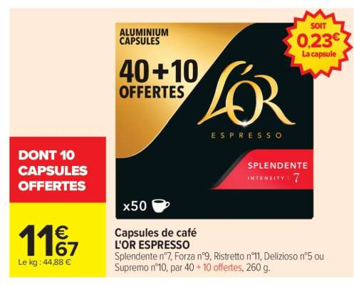 Capsules de café L'OR Espresso