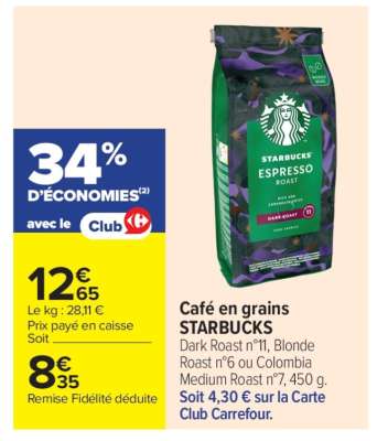 Café en grains STARBUCKS