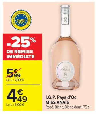 I.G.P. Pays d'Oc MISS ANAÏS