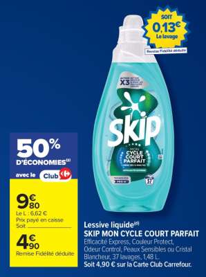 Lessive liquide SKIP MON CYCLE COURT PARFAIT