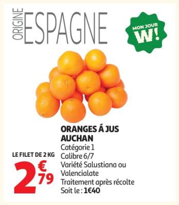 Oranges À Jus Auchan