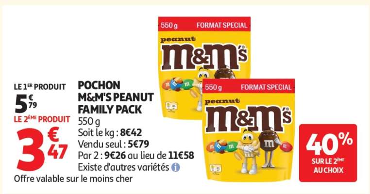 POCHON M&M'S PEANUT FAMILY PACK