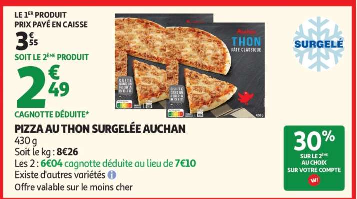 Pizza Au Thon Surgelée Auchan