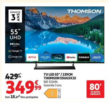 TV LED 55" / 139CM THOMSON 55UG5X15