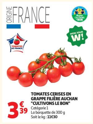 Tomates Cerises En Grappe Filière Auchan "Cultivons Le Bon"
