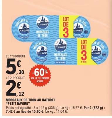Morceaux de thon au naturel 'Petit Navire'