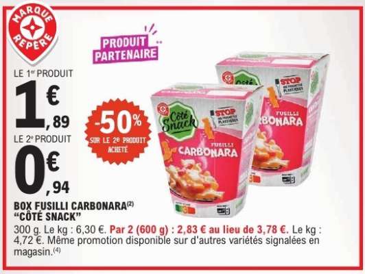 BOX FUSILLI CARBONARA "CÔTÉ SNACK"