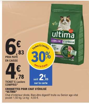 CROQUETTES POUR CHAT STERILISE ULTIMA