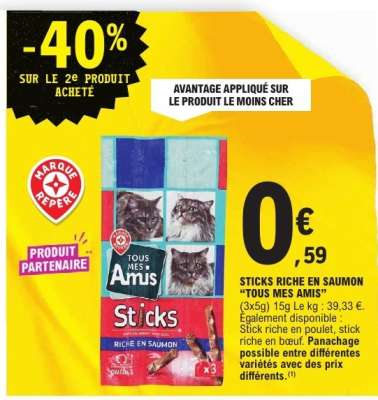 STICKS RICHE EN SAUMON “TOUS MES AMIS”