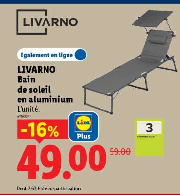 LIVARNO Bain de soleil en aluminium