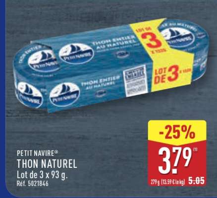 Petit Navire thon naturel