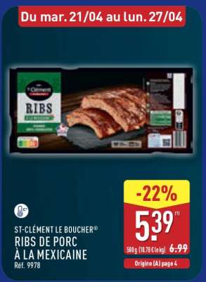 ST-CLÉMENT LE BOUCHER® RIBS DE PORC À LA MEXICAINE
