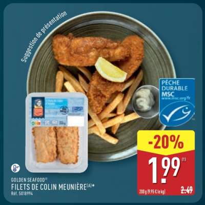 GOLDEN SEAFOOD FILETS DE COLIN MEUNIÈRE