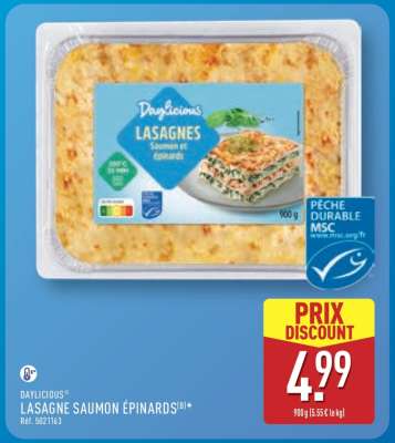 DAYLICIOUS LASAGNE SAUMON ÉPINARDS