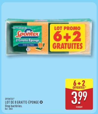 SPONTEX LOT DE 8 GRATTE-ÉPONGE