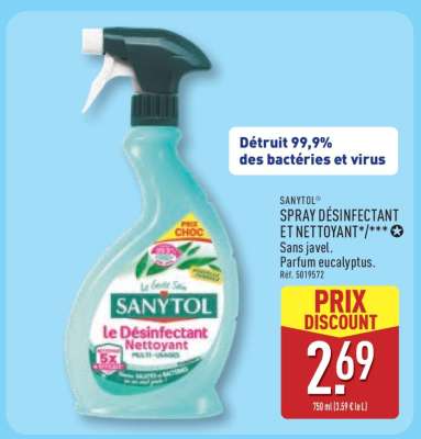 SANYTOL SPRAY DÉSINFECTANT ET NETTOYANT