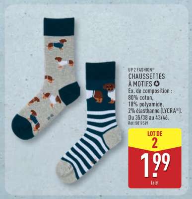 UP 2 FASHION® CHAUSSETTES À MOTIFS