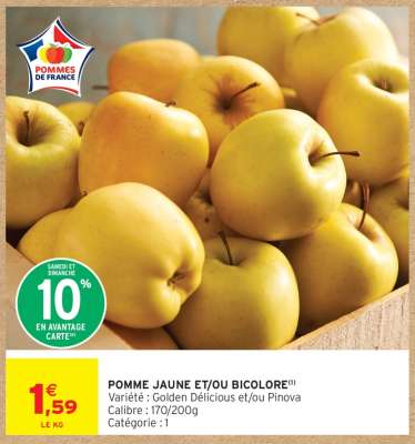 POMME JAUNE ET/OU BICOLORE