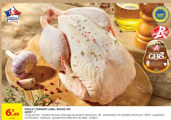 POULET FERMIER LABEL ROUGE IGP