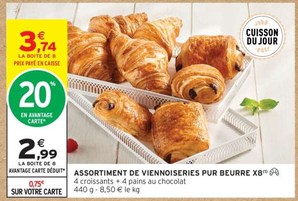 ASSORTIMENT DE VIENNOISERIES PUR BEURRE X8