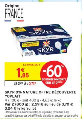 SKYR 0% NATURE OFFRE DÉCOUVERTE YOPLAIT