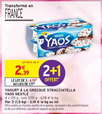 YAOURT À LA GRECQUE STRACCIATELLA YAOS NESTLÉ