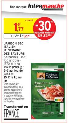 JAMBON SEC ITALIEN ITINÉRAIRE DES SAVEURS
