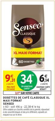 DOSETTES DE CAFÉ CLASSIQUE XL MAXI FORMAT