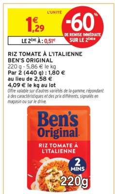 RIZ TOMATE À L'ITALIENNE BEN'S ORIGINAL