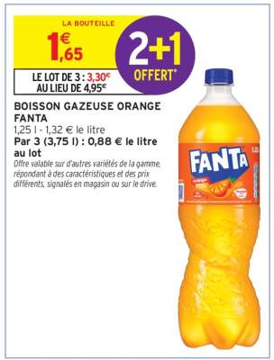 Boisson gazeuse orange Fanta