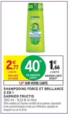 SHAMPOOING FORCE ET BRILLANCE 2 EN 1 GARNIER FRUCTIS