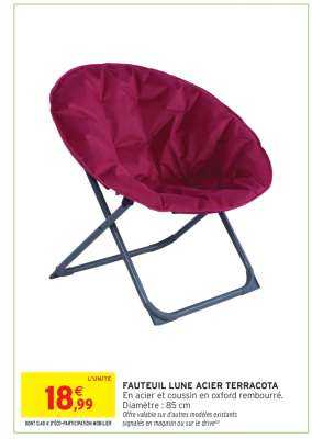 FAUTEUIL LUNE ACIER TERRACOTA