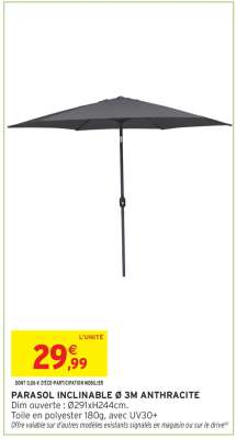 PARASOL INCLINABLE Ø 3M ANTHRACITE