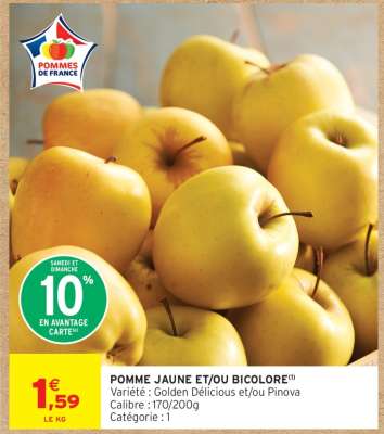 POMME JAUNE ET/OU BICOLORE