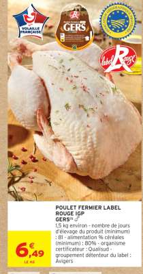 Poulet Fermier Label Rouge IGP Gers