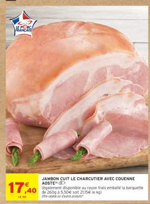 Jambon Cuit Le Charcutier Avec Couenne Aoste