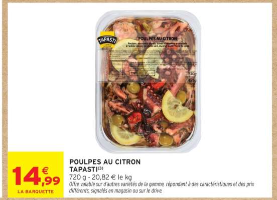 POULPES AU CITRON TAPAS