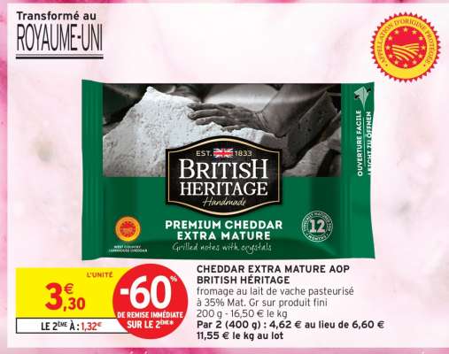 Cheddar Extra Mature AOP British Heritage