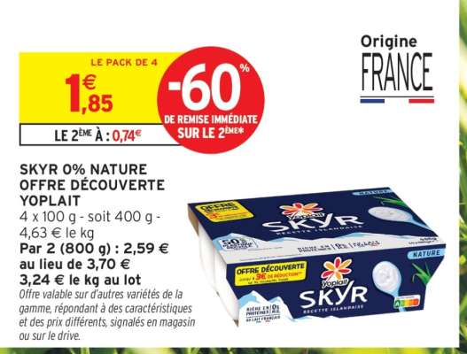 SKYR 0% NATURE OFFRE DÉCOUVERTE YOPLAIT