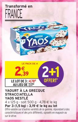 YAOURT À LA GRECQUE STRACCIATELLA YAOS NESTLÉ