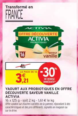 ACTIVIA PROBIOTIQUES saveur vanille