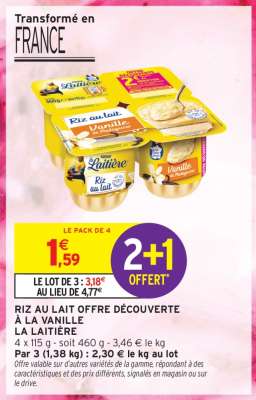 Riz au Lait Offre Découverte à la Vanille La Laitière