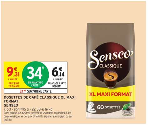 DOSETTES DE CAFÉ CLASSIQUE XL MAXI FORMAT SENSEO