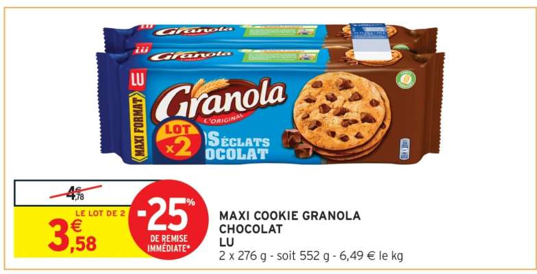 Maxi Cookie Granola Chocolat
