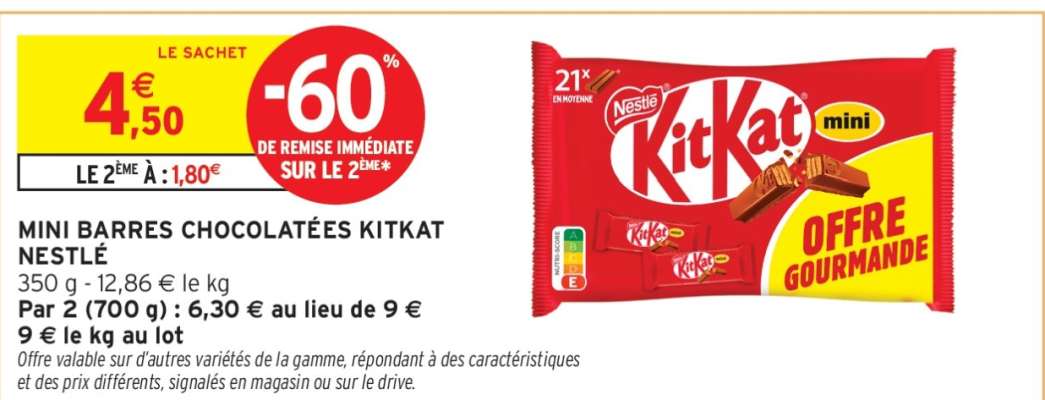 Mini Barres Chocolatées KitKat Nestlé
