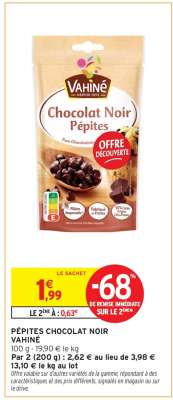 PÉPITES CHOCOLAT NOIR VAHINÉ