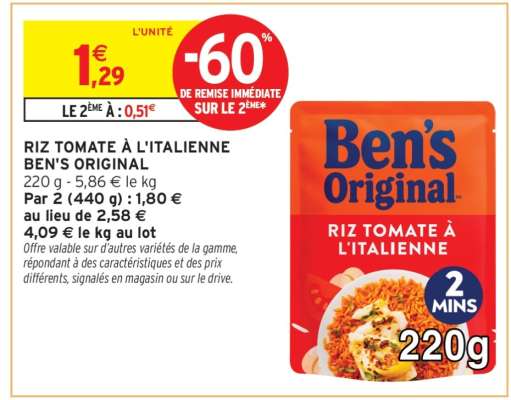 RIZ TOMATE À L'ITALIENNE BEN'S ORIGINAL