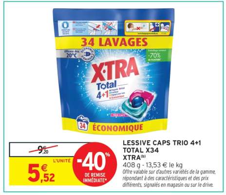 LESSIVE CAPS TRIO 4+1 TOTAL X34 XTRA