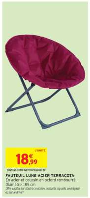 FAUTEUIL LUNE ACIER TERRACOTA